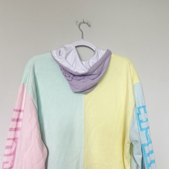 Walt Disney World Pastel Logo Colorblock Hoodie Sweatshirt Unisex Sz Medium - Picture 10 of 13